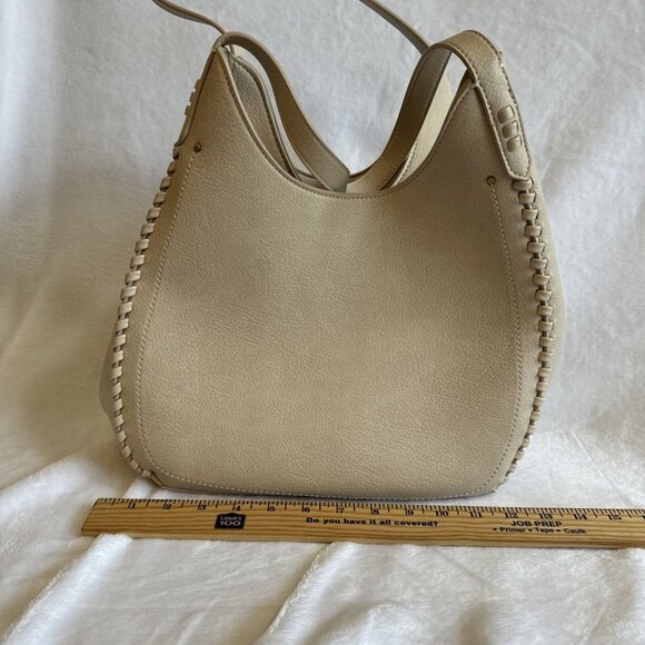 Style & Co Bucket Shoulder Bag Faux Leather Super Soft Pockets Galore Cream - Picture 10 of 12